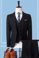 西服套装男休闲商务正装韩版潮流修身帅气新郎结婚礼服西装三件套，男装西服套装，星座505-2（原电商A260-1)