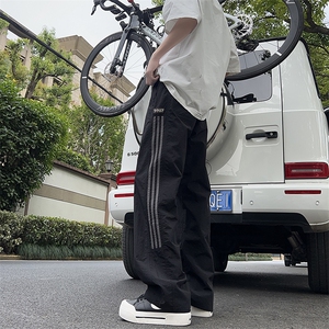 港风大码日系复古条纹阔腿休闲裤长裤男ins XZ213-SG8625-P60控78图片