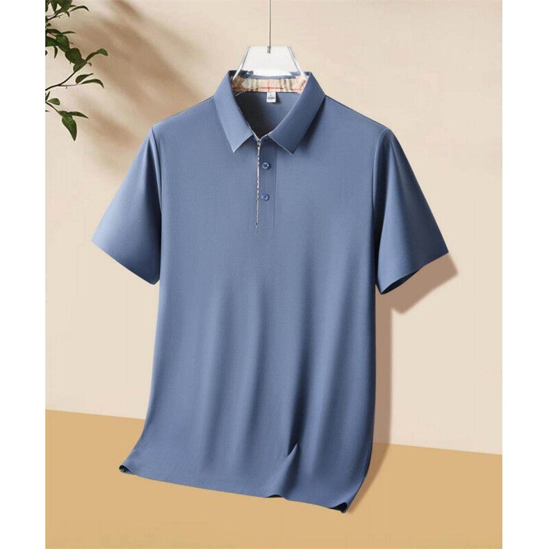 2025春夏高级感冰丝无痕POLO衫男女工作服团服LOGO刺绣L99205P48,男装Polo衫,星座1602B（原101B-1）