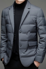 西装领羽绒服男装商务休闲上衣加厚保暖宽松白鸭绒外套冬季新款，男装羽绒服，电商B212（原钱塘6029）