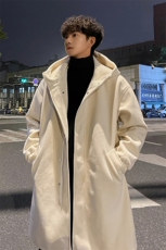 秋冬款连帽毛呢大衣男潮韩系情侣宽松风衣中长款外套MN00329/P135，男装风衣，电商B316