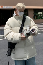 23616-P88大码拼接PU皮灯芯绒宽松加厚立领皮棉衣棉袄，男装棉衣，星座109