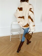 【现货】拼皮毛毛外套，其它，F/TU