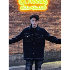 【有货】cleanfit毛边牛仔外套男款美式高街工装夹克CT01CC-P65，男装夹克，星座1007（原301D）