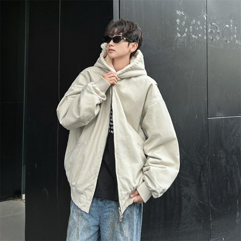 美式复古简约加绒夹克棉服外套男女新款棉袄冬季座山雕HY308/P120,男装棉衣,星座506
