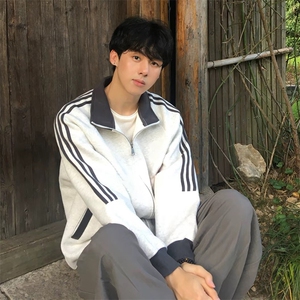 抖音得物高品质 美式高街重磅结构设计拼接织带立领卫衣外套 CM42图片