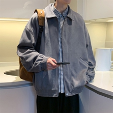 2024秋季新款日系宽松休闲复古鹿皮绒外套A436-6833-P78控价109，男装夹克，电商A436