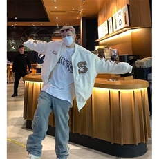 美式复古棒球服棉服外套男女冬季新款飞行员潮牌宽松时尚立领夹克，男装夹克，星座218-1（原230）