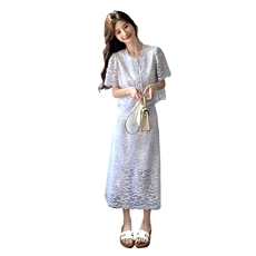 高级感精美小香风套装裙女2025夏季新款高腰显瘦半身裙上衣两件套，女装套装/套裙，浪娴服饰