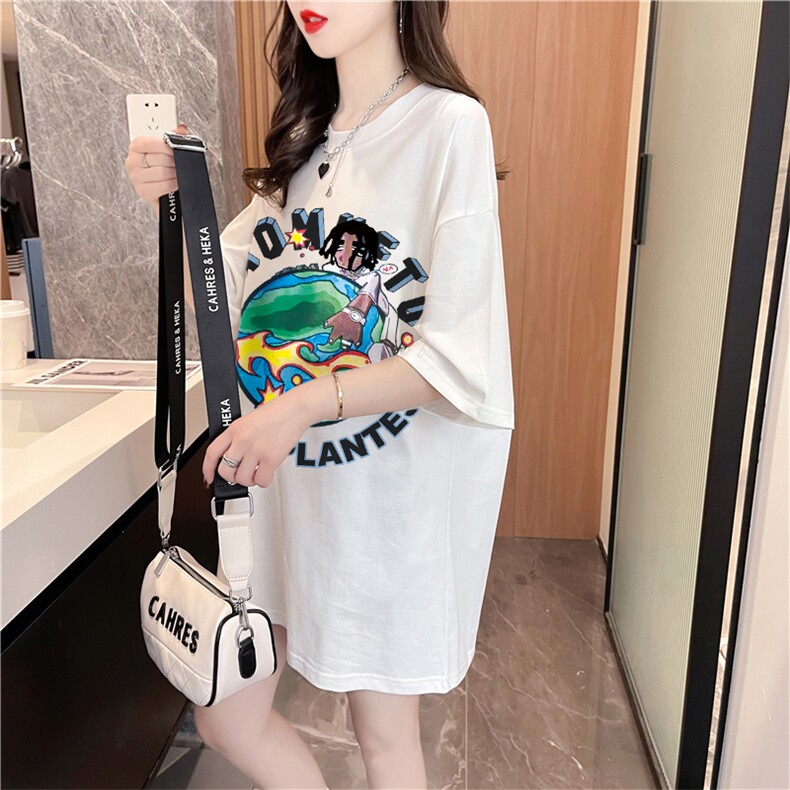 MT515夏季纯棉后包条抖音质量印花卡通大码上衣短袖t恤女P38,女装T恤,星座309B-2
