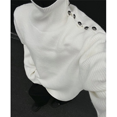 黑墙风3新款潮流纯色高级感简约纽扣高领内搭毛衣针织衫TM09-85，男装针织衫/毛衣，星座1315