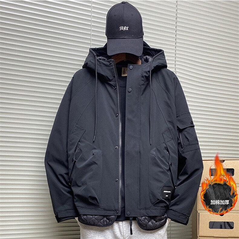 高级感2026冬新款连帽棉服冲锋衣外套男潮牌宽松休闲工装上衣百搭图片