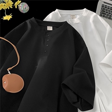 华夫格cleanfit设计感280g重磅半袖体恤X416B-1-DT3029-特P25限48，男装T恤，星座416B-1
