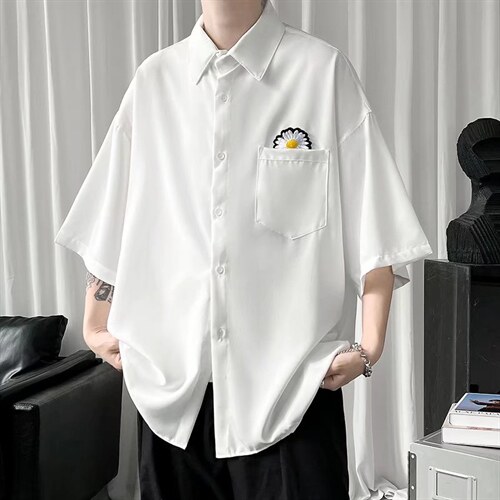 短袖衬衫男韩版潮流ins情侣上衣夏季新款宽松半袖衬衣CS128-p28,男装T恤,星座1008-2