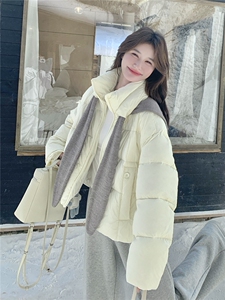 针织披肩90白鸭绒羽绒服女冬季2025新款俏皮减龄短款小个子巨好看图片