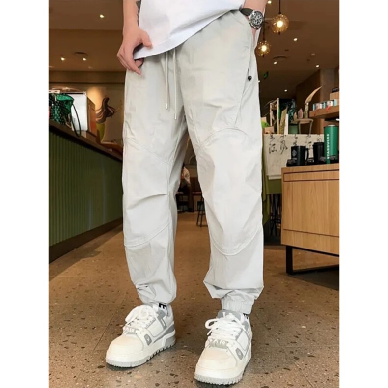 夏季薄款痞帅宽松哈伦个性设计感拉链青少年束脚休闲裤K37,男装休闲裤,星座1116A（原606A-3）