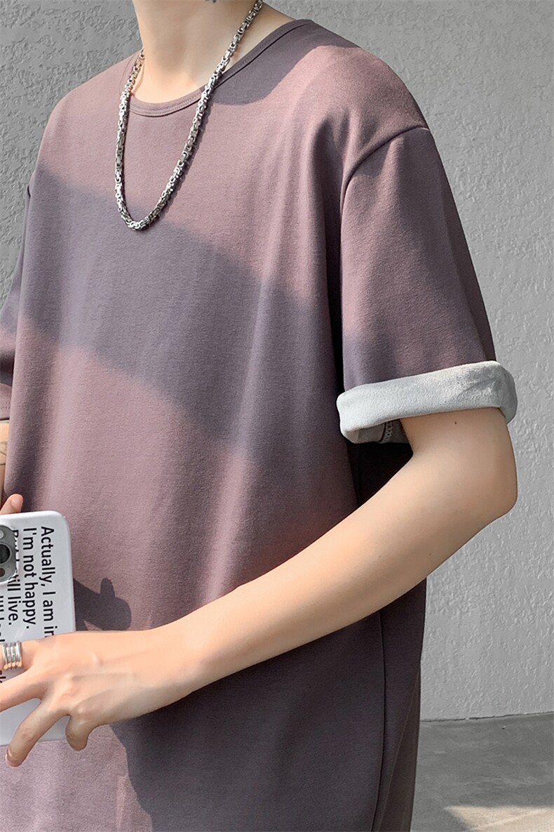 8XL-M冬季短袖男加绒加厚T恤内搭打底衫半袖打底上衣DX327P35控48,男装T恤,电商D206-1