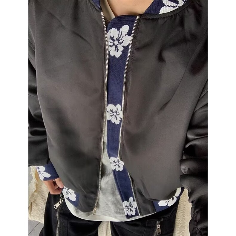 1506/Q3590/P65美式复古提花刺绣拼接夹克百搭棒球服外套,男装夹克,星座1506