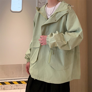 JK8107/P75秋装户外新款冲锋衣男女美式工装外套连帽风衣宽松夹克图片