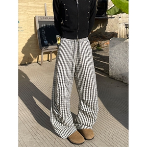 2026春夏衔接新款格子褶皱设计休闲裤男K6709特P32建议零售价78图片