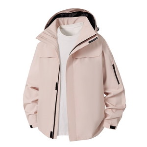 新款男女高品质户外登山服青少年学生冲锋衣夹克外套HS6606图片
