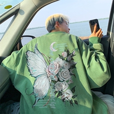 美式潮牌重磅水洗做旧圆领卫衣力推大码男XZ517A-BK15553-P58，男装卫衣，星座517A