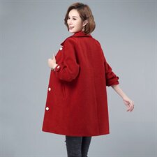 呢子大衣女中长款2021新款秋冬休闲高端羊毛流行毛呢外套高贵，女装毛呢外套，伊满意