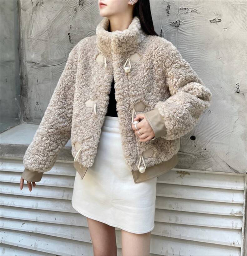冬季新款珍珠扣三色颗粒绒外套,女装其它,QIANCHEN 谦晨
