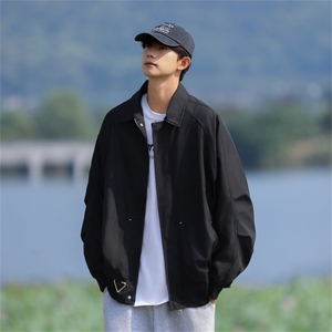外套男韩版潮流宽松百搭纯色日系帅气2024秋冬ins夹克W6105-P56图片