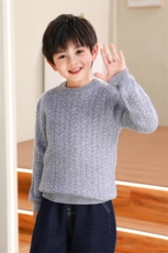 秋冬季纯澳毛90支七针小麻花男女童羊毛衫，童装儿童羊毛衫，群鹿羊绒