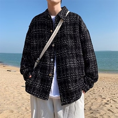 小香风外套男宽松帅气潮牌秋冬夹克ins潮流港风休闲上衣J7147-P60，男装夹克，星座1008-1
