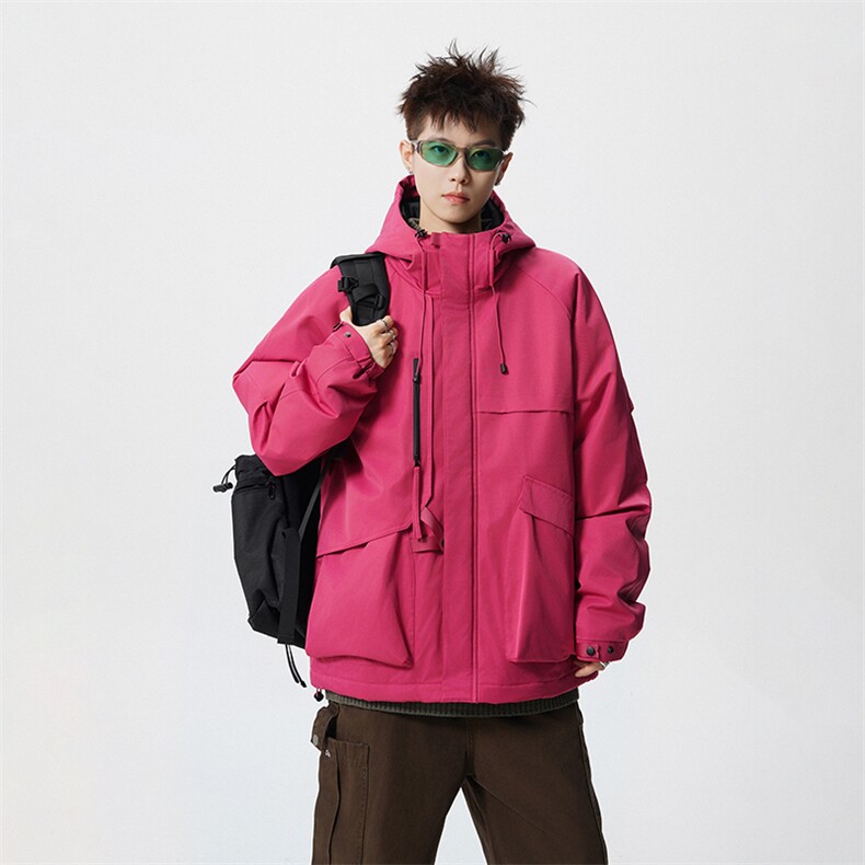 现货5W件冬季三防美式boxy解构连帽雪山冲锋衣棉衣男女棉服厚外套,男装夹克,电商A486-1