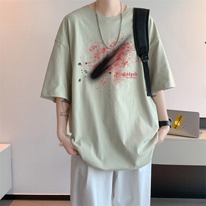 已注册/夏季内景纯棉宽松短袖T恤男ins韩版体恤潮DT9656/P25图片
