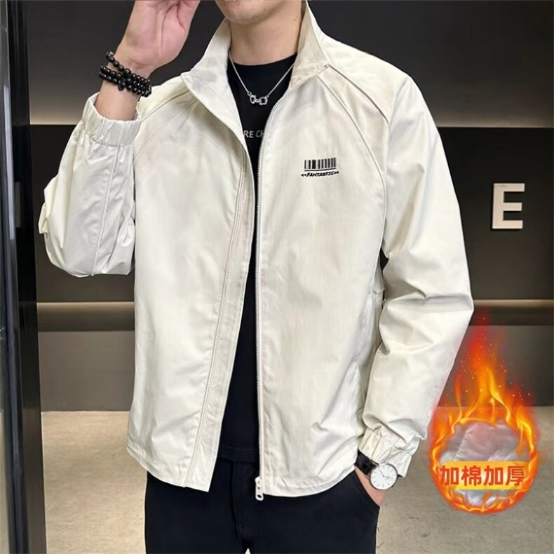 二棉 现货男士加棉加厚立领休闲百搭潮流夹克棉衣外套上衣189P85图片