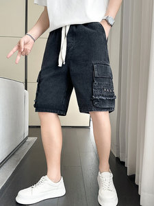 301A-1 DK13 P58控78 店主风社会小伙风夏季工装牛仔五分短裤图片