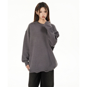 特批 光板 得物\唯品\抖音二开 绵羊绒高品质圆领毛衣 M502 P48图片