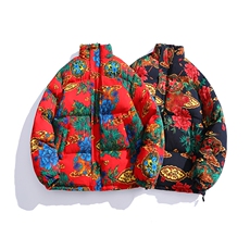 MY205新大花棉衣保暖防寒棉服面包服风民族特色外套大花男女，男装民族服装，星座115A-1