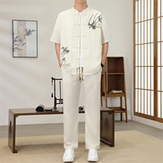 （版权注册仿款必究）夏季新款套装冰丝短袖长裤休闲时尚两件套，男装T恤，星座1206（原A206）
