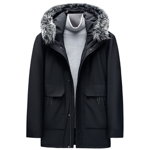 冬装厚款派克服可脱卸内胆中年爸爸装银狐毛领外套男ZK2105-P440图片