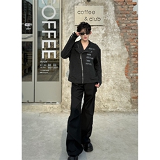 C316WY2557P78秋冬新款拉链不规则设计长袖卫衣字母印花开衫，男装卫衣，电商C316