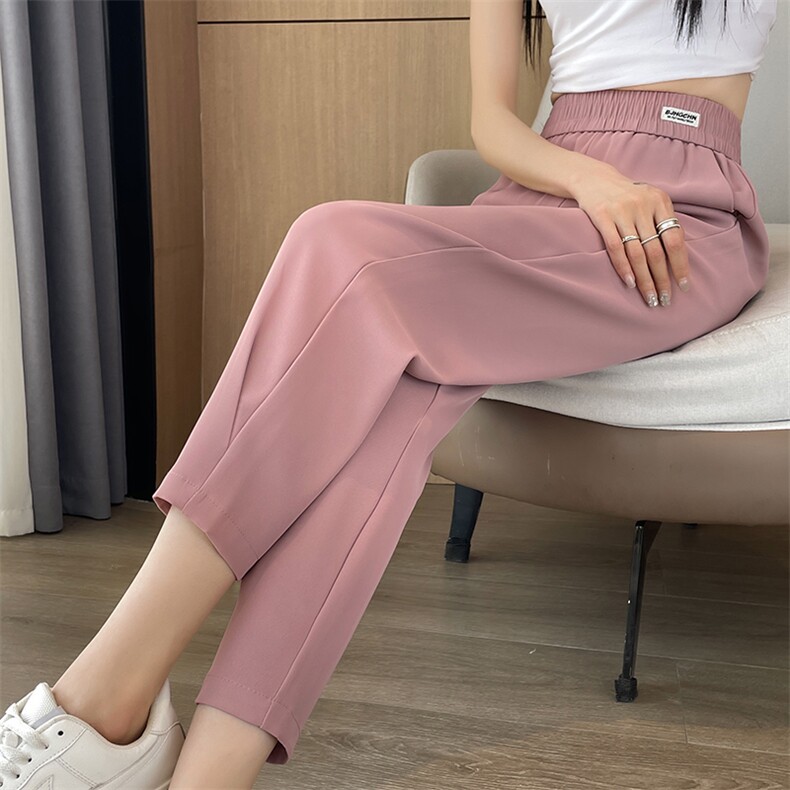 西装裤女夏季2025新款九分裤子垂感显瘦哈伦休闲直筒烟管裤,女装休闲裤,云美莎专业女裤-全店现货
