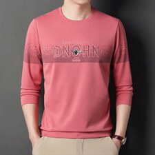 男长袖2023春秋季宽松薄款圆领刺绣印花卫衣中年男士爸爸打底衫，男装卫衣，电商B212（原钱塘6029）