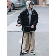 冬季青少年假两件棉衣外套加绒加厚时尚棉服男女8117-P140控价188，男装棉衣，电商A441-1