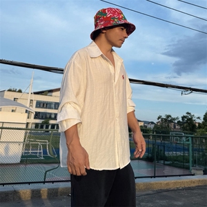 TS1慵懒风学院男女休闲长袖棉麻衬衫风透气凉爽高质量舒适潮图片