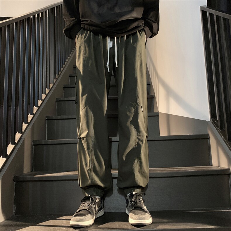 直播品质！纯棉水洗梭织2023新款阔腿休闲裤男K23140-P50控78,男装休闲裤,星座717