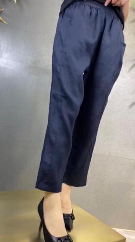 ZCL608夏季新款时尚洋气带盖麻料休闲裤,女装休闲裤,L·H·X