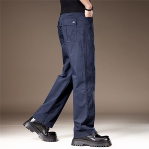 高端美式阔腿工装裤男春秋新款大码直筒复古休闲长裤男MKZ31 P47图片