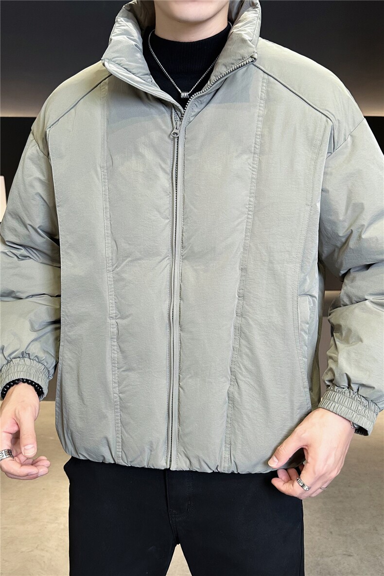 90新标2025冬立领加厚外套简约休闲短款设计款羽绒服Z9558-P295,男装羽绒服,电商A413