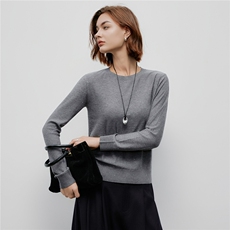 2025秋冬云朵感山羊绒女圆领宽松慵懒风套头山羊绒100%针织衫，女装羊绒衫，阿舍尔精品