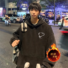 直播品质500克重磅美式做旧水洗卫衣SL1517-常规特P55加绒特P65，男装卫衣，电商A486
